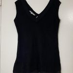Misook  Collection knit black v-neck silk vest tank size Small Photo 0