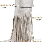 Rhinestone knee high cowboy fringe boots Silver Size 9 Photo 6