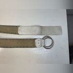 Calvin Klein  Y2K Boho Floral Embroidered White Genuine Leather Belt‎ Size M Photo 11