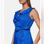DKNY NWT  Ruffled Faux Wrap Dress, Cobalt Blue Size 8 New w/Tag Retail $139 Photo 2