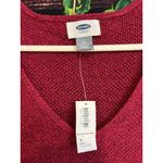 Old Navy Loose Fit V Neck Knit Sweater Long Sleeve Ruby Pink Red Tunic 1X NWT Photo 3