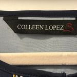 Colleen Lopez Blue Tunic Poncho with Orange and Purple Accents Size Large Photo 1