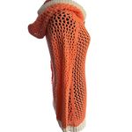 Venus Women's Orange Coral Crochet Hooded Dress Long Sleeve Size S (stretchy) Photo 9