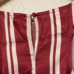 Anthropologie  Burgundy and White Striped Pajama Romper Size Large Photo 4