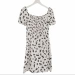 Maje  White Floral Silk Metallic Buttons Satin Cocktail Mini Dress size 8 Photo 5