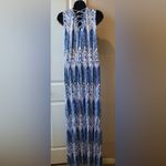 Design History Blue/white Sleeveless Long Maxi Dress Size Large, Tie Back Photo 4