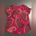 Lucky Brand Shadow Paisley T-shirt Raspberry Sz Medium Photo 1