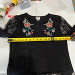 Daytrip Buckle Black Lace Sleeve Floral Embroidered Shirt Womens Small Photo 6