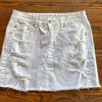 American Eagle  Outfitters White Distressed Denim Skirt Photo 0
