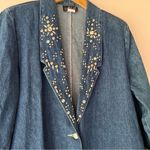 VINTAGE studded denim jacket MADE IN USA Women’s SIZE SMALL Blue Photo 1