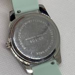 Silver tone Quartz analog unisex wrist watch 37mm round silicone band running Photo 5