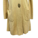 Kasper Mustard Yellow Wool Blend Cardigan Jacket S Leaf Buttons Photo 2