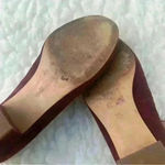 Madewell  Inez Studded Burgundy Suede Block Heels Ankle Strap Shoe Sz 7.5 Photo 7