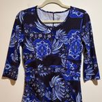 Title Nine  Dream Purple Dress Half Sleeve Floral Paisley Size Small Active Photo 3