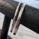 Set of 2 Silver Tone Diamond Pattern Bracelets Photo 1