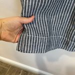 L.L.Bean  Premium Washable Linen Pull-On Pants Stripe Relaxed Wide Leg 4P Photo 4