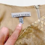 Anne Klein  Women's Beige Tan Satin Silk Blend Back Slit Pencil Skirt Size 8 Photo 6