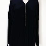 The Kooples NWT  silk front leather patch sweater Photo 0