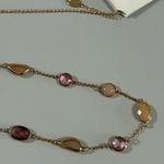 NWT Time & Tru Elegant Rose Gold and Pink Gemstone Necklace Photo 3