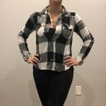 Thread & Supply Womens Small Black and White Button Up Plaid Flannel w/ Collar Photo 1