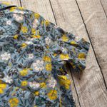 Duluth Trading Co Women's Artisan Hemp Untucked Camp Yellow Blue Shirt Sz Medium Photo 8