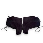 Shi by Journeys Black Lace Up Wedge Faux Suede Booties Sz 5 Photo 1