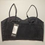 Nasty Gal  Black Poplin Cup Detail Bralette Crop Top Photo 5