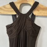 Alex Evenings Alex‎ Evenings Formal Ruched Bust Halter Dress Brown Size 10 Shimmer Y2K Maxi Photo 1