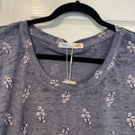 C&C California NWT  Size 1X Blue Floral Lightweight Long Sleeve Burnout Tee Shirt Photo 1