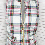 st. john's bay St. John’s Bay Plaid Full Zip Puffer Vest White Multi Medium Photo 0