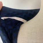 ZARA  Mini Dress S Satin High Mock Neck Tie Polka Dot Long Sleeve Navy Blue Black Photo 10