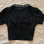 Princess Polly Black Lace Satin Top Photo 0