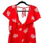 ASOS  DESIGN Flutter Sleeve‎ Floral Mini Dress Red Sz 10 Photo 4
