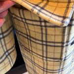 Yellow Brown Plaid Winter Coat Hooded Womens Photo 9