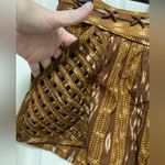 Free People New Romantics Brown Patola Ikat Print Lattice Cut Shorts Photo 5