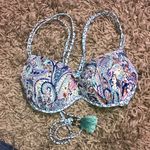 Victoria's Secret Victoria’s Secret Paisley Push Up Bikini Top size 32D Racerback colorful bikini Photo 1