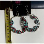 Paparazzi *B3G1 EARRINGS Blue Red Hoop dangle fashion jewelry New Carded CFO Photo 3