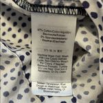 Donna Karan  Blue and White Polkadot Cotton Button Down Shirt, Size M Photo 4
