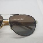 Ralph Lauren  Polarized Silver & Tan Aviator Sunglasses Photo 5