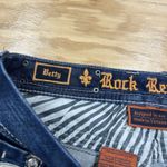 Rock Revival Betty Crop Jeans Women's Size 27 Blue Wash Denim Stretch Flaps Low Photo 5