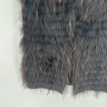 Viktoria Stass New York Women Faux Fur Trim Vest Dark Brown Cable Knit Size M Size M Photo 5