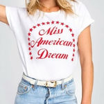 Wildfox NWT Miss American Dream White Cotton T Shirt Photo 0