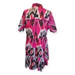 New Ro's Garden Short Dress Magenta Vibeka Cotton Vibrant Cocktail Dress White Size M Photo 3