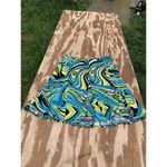 S.L.B‎ abstract women's skirt XL Retro Blue Green Swirl Summer Photo 6