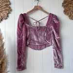 Free People  velvet top corset crop top Photo 4