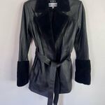 Reformation Veda Park Tie Waist Leather Jacket Shearling Sz S Photo 5