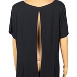 Ellen Tracy  black stretch jersey dress w/waist-belt & gold buckle. Size 20W. EUC Photo 8