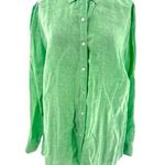 J. McLaughlin  Britt linen button down top green sz XL Photo 0