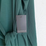 Eloquii  Wide Neck Wrap Gown Matte Jersey Dark Green Sz 16 NWT Photo 4