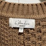L'Academie NEW $178  Los Angeles Tan V Neck Cable Knit Mesh Sweater Vest Women S Photo 2